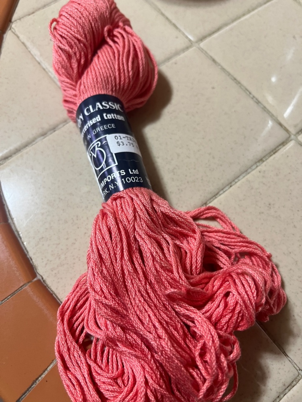 Classic Mercerized Cotton Embroidery Thread - Coral Pink